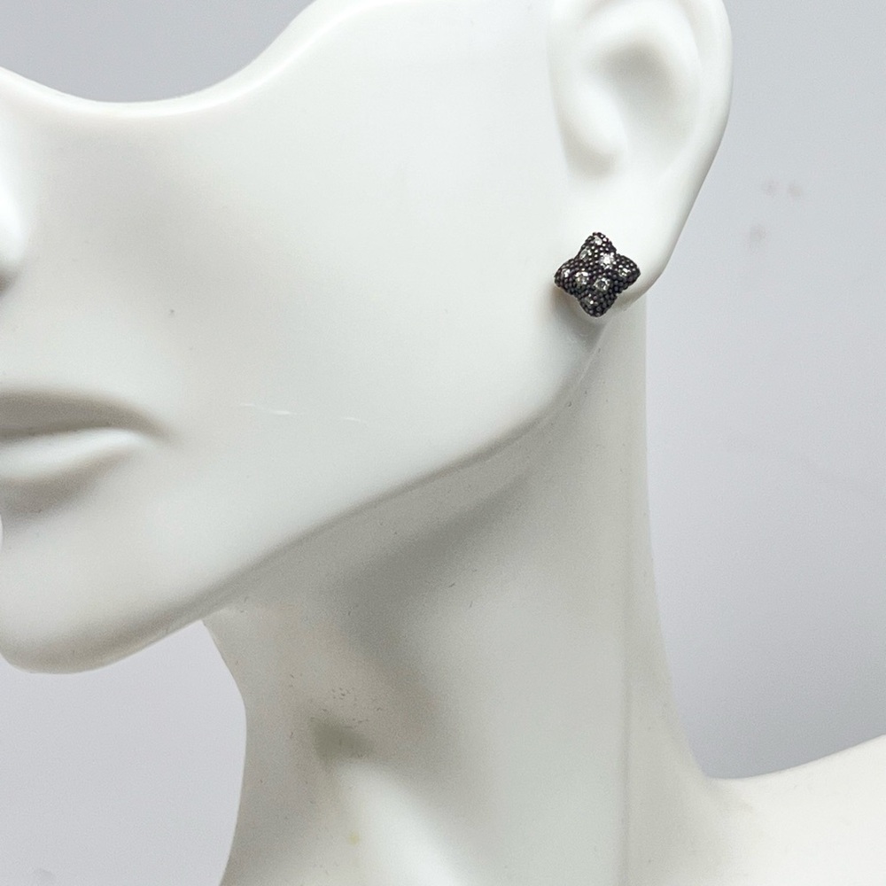 David Yurman Midnight Melange Diamond Stud Earrings .925 - Picture 5 of 8